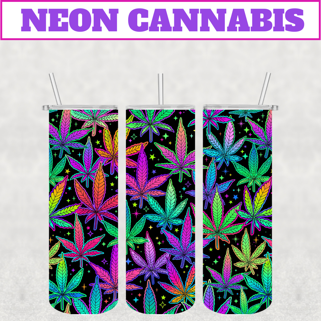 Neon Cannabis Stainless Steel Tumbler