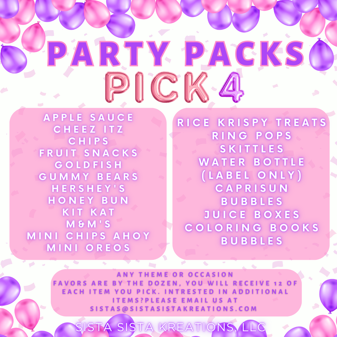 PICK 4 PARTY PACK