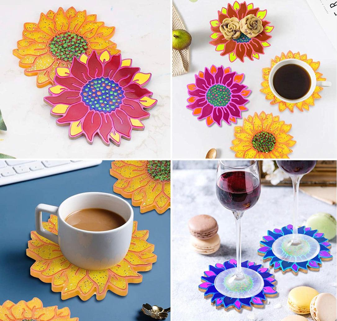 Sunflower Resin Coasters - Sista Sista Kreations 