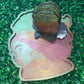 Resin Sunset African Goddess Tray w/ 4 Coasters & Holder